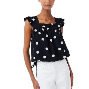 Scoop Flutter Sleeve Top with Tie Hem Size S